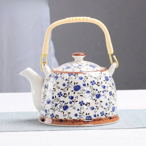 Théière Chinoise en Porcelaine Fleurs Bleues 900ML