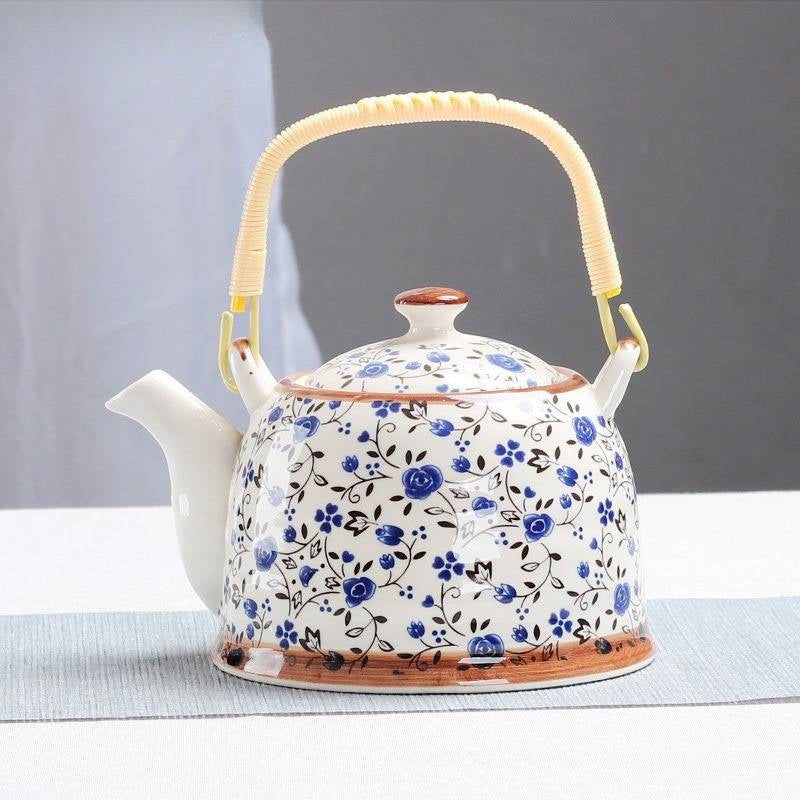 Théière Chinoise en Porcelaine Fleurs Bleues 900ML