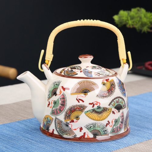 Théière Chinoise en Porcelaine Éventails 900ML