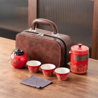 Service à thé Chinois de Voyage en Céramique - vue 2