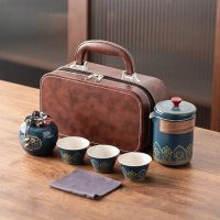 Service à thé Chinois de Voyage en Céramique - vue 4