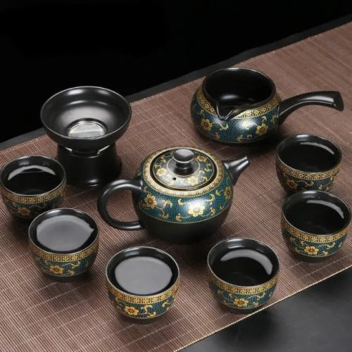 service-a-the-chinois-haut-de-gamme-noir-et-dore-1665513227 Service à thé Chinois Haut de Gamme Noir et Doré