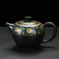 Service à thé Chinois Haut de Gamme Noir et Doré - vue 2