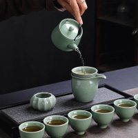 Service à thé Japonais Craquelé Vert Jade - vue 2