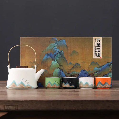 service-a-the-japonais-en-ceramique-motifs-montagnes-105817192 Service à thé Japonais en Céramique Motifs Montagnes
