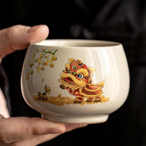 tasse-a-the-en-ceramique-lion-dansant-170ml-97001623 Tasse à thé en Céramique Lion Dansant 170ml