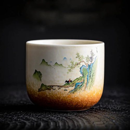 tasse-a-the-en-ceramique-peinture-paysage-130ml-93336511 Tasse à thé en céramique peinture paysage 130ml