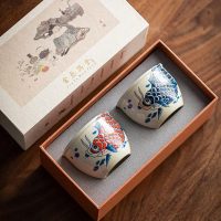 Tasse à Thé en Porcelaine Motif Carpe 120ml - vue 5