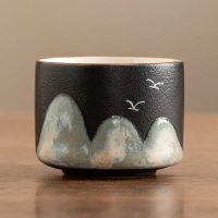 Tasses à thé en céramique motifs montagnes 75ml - vue 3