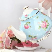 Théière Anglaise Bleue à Points en Porcelaine 1L - vue 2
