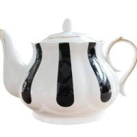 Théière Anglaise en Porcelaine Bandes Noires 860ML