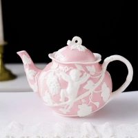 Théière Anglaise en Porcelaine Bleue et Rose 1L - vue 3