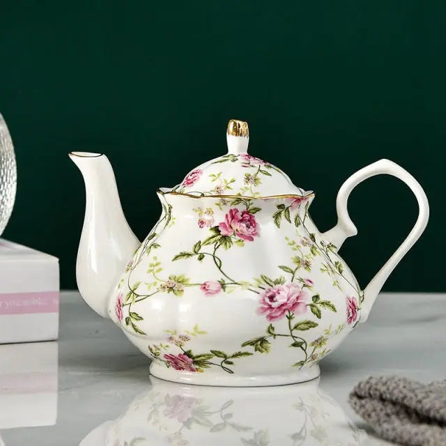 Théière Anglaise en Porcelaine Fleurs 400ML