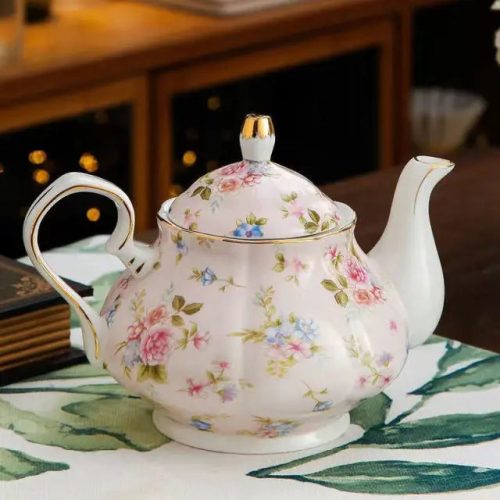 theiere-anglaise-en-porcelaine-rose-a-fleurs-400ml-1665505202 Théière Anglaise en Porcelaine Rose à Fleurs 400ML