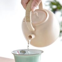 Théière Céramique Chinoise Beige Mate 750ml