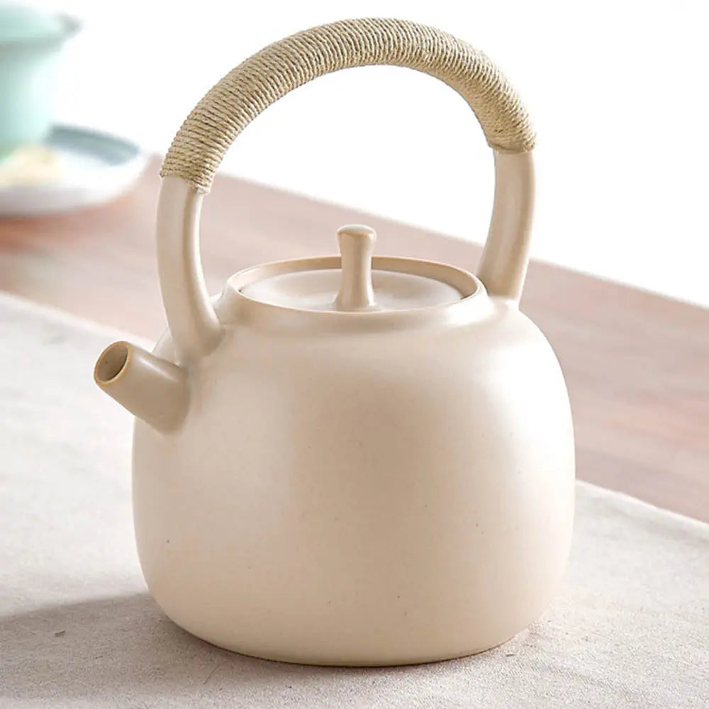 Théière Céramique Chinoise Beige Mate 750ml
