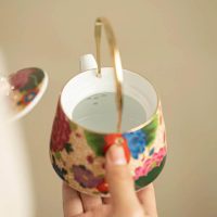 Théière Japonaise Céramique Finitions Dorées 180ml - vue 3