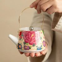 Théière Japonaise Céramique Finitions Dorées 180ml - vue 5