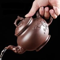 Théière Chinoise en Argile Motifs Fleurs 500ML