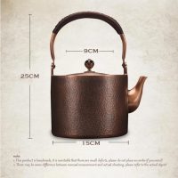 Théière Chinoise en Cuivre Martelé 2L - vue 2