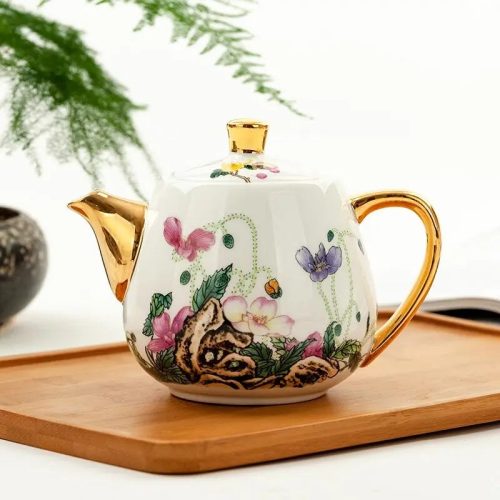theiere-chinoise-en-porcelaine-blanche-doree-450ml-1665505388 Théière Chinoise en Porcelaine Blanche Dorée 450ML