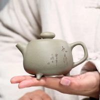 Théière Chinoise Yixing Verte Claire en Argile 200ML - vue 2