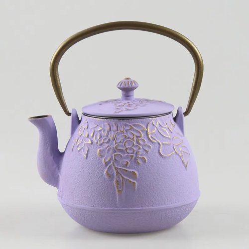 Théière en Fonte style Japonaise avec des Fleurs 1L