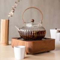 Théière en Verre Anse en Bois 900ML - vue 4