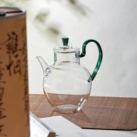Théière en Verre avec Anse Colorée 600ml