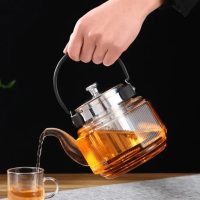 Théière en Verre Classique avec Anse Noire 800ml