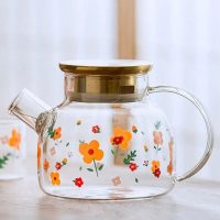 Théière en Verre Couvercle Doré avec motifs Fleurs 1L - 1.7L - vue 3