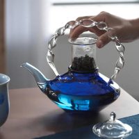 Théière en Verre Design Bleue 800ML - vue 2