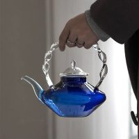 Théière en Verre Design Bleue 800ML - vue 3