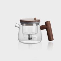 Théière en Verre et Bois avec Infuseur à bouton 400ml - vue 3