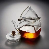 Théière en Verre Poignée en Cuivre 700ML - vue 2