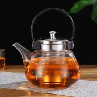 theiere-en-verre-poire-avec-anse-noire-800ml-60136438 Théière en Verre Poire avec Anse Noire 800ml