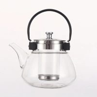 Théière en Verre Poire avec Anse Noire 800ml