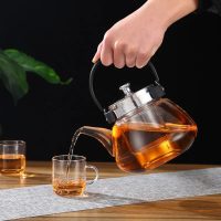 Théière en Verre Poire avec Anse Noire 800ml - vue 4