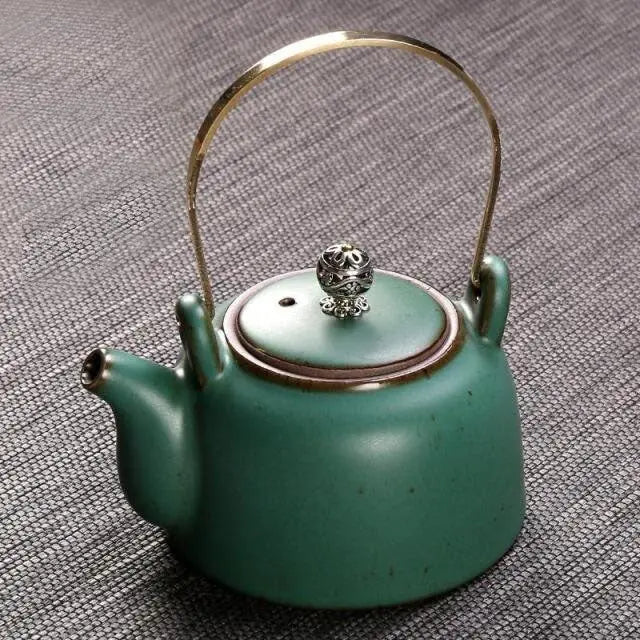 Théière Japonaise en Céramique Ancienne Verte 250ML
