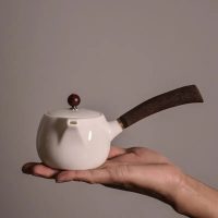 Théière Japonaise en Céramique Blanche Kyusu 200ml - vue 2