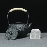 Théière Japonaise en Fonte Emaillée Noire 600ML - 1.2L - vue 2