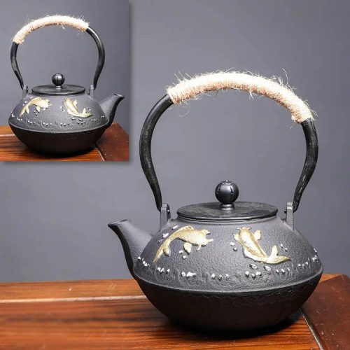 Théière Japonaise en Fonte Poissons 1.2L