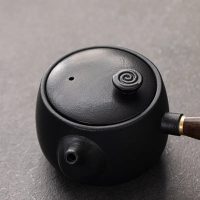 Théière Japonaise Kyusu en Céramique Noire et Design  320ml - vue 2