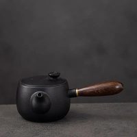 Théière Japonaise Kyusu en Céramique Noire et Design  320ml - vue 3