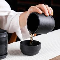 Théière Portable Chinoise en Céramique Noire 160ML - vue 3