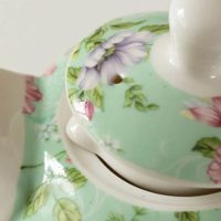 Théière Solitaire en Porcelaine Style Anglais Verte 350ml - vue 2