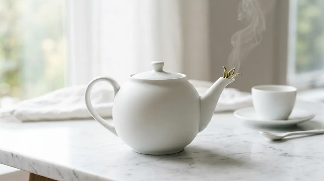 Théière en porcelaine blanche fine